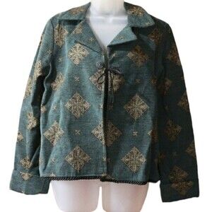Debra Hodges Handmade Artisan Art To Wear Tapestry Blazer Jacket LG OOAK